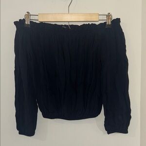 Brandy Melville Navy Off-Shoulder Blouse